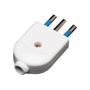 Enchufe macho 2x10A+T blanco Vol Stanford