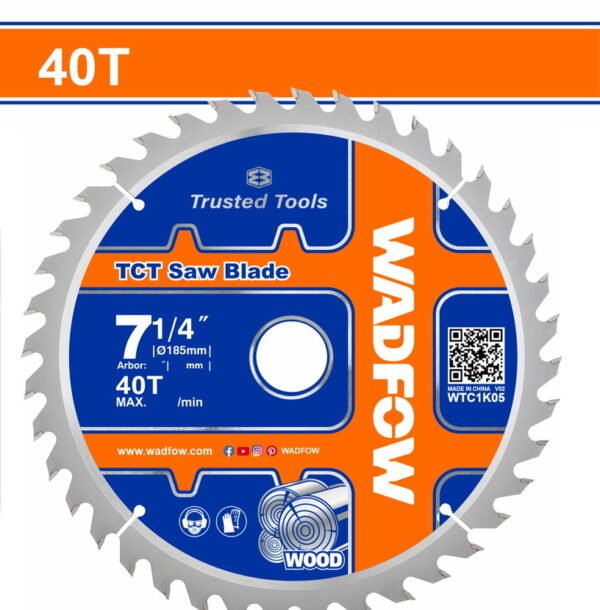 Hoja de sierra circular TCT 7 1/4" 40 dientes (WTC1K05)