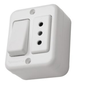 Interruptor 9/12 + enchufe simple sobrepuesto Stanford