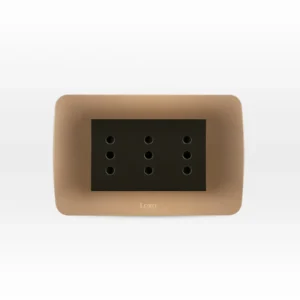 Enchufe Triplex 10A Titanio Café Embutido (58402003)
