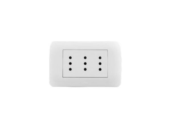 Enchufe Triplex 10A Blanco Embutido (58402001)